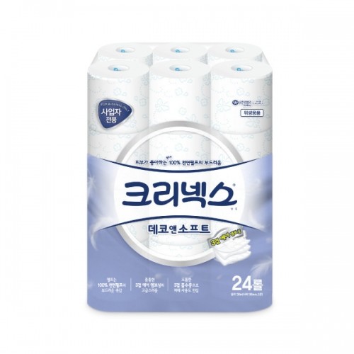 크리넥스 데코소프트 두루마리 화장지 3겹  30m 24롤 1백